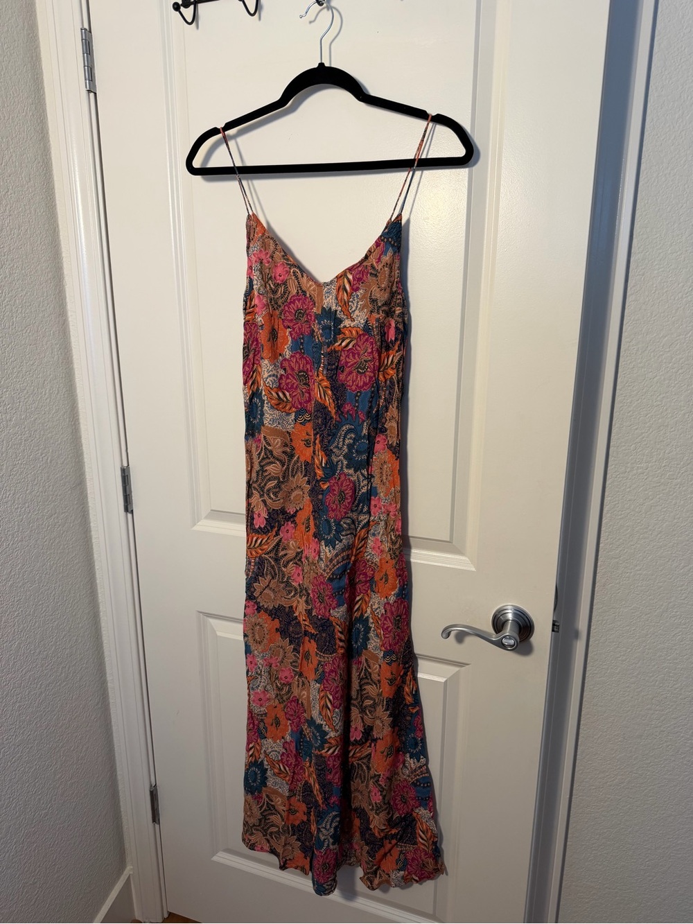 Anthropologie Boho Floral Slip Dress in Multicolor